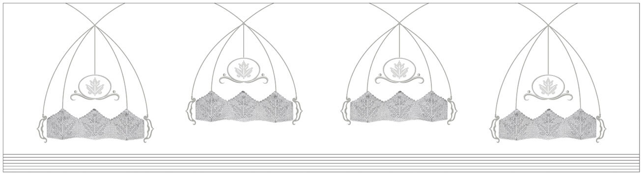 Çınar Yaprağı Desenli Dantel Montajlı Pike Takımı Kapak Tasarım Örneği