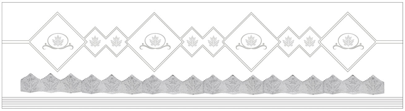 Çınar Yaprağı Desenli Dantel Montajlı Pike Takımı Kapak Tasarım Örneği Versiyon 3